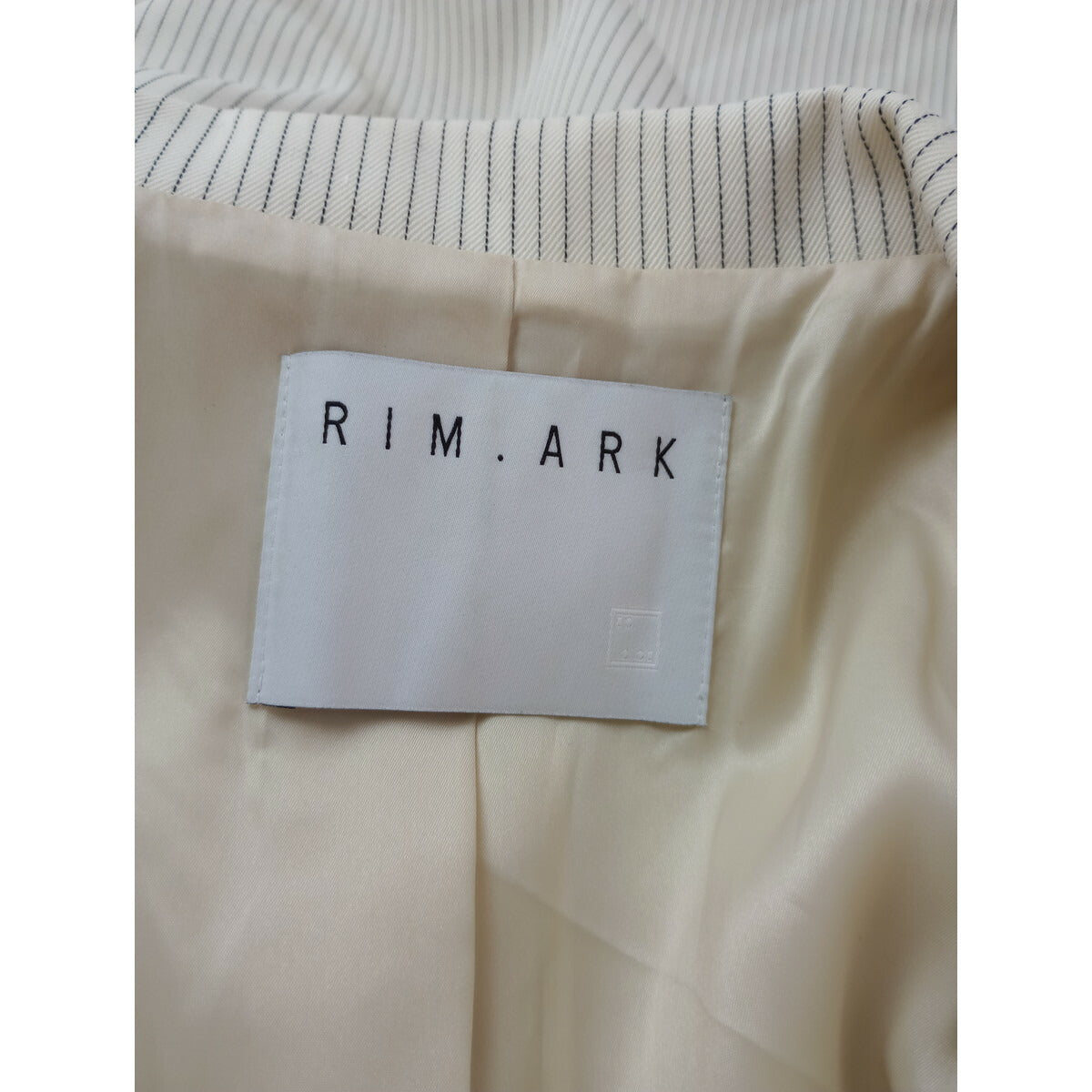RIM.ARK リムアーク Gabardine stripe JK ギャバジン ストライプ 長袖 ジャケット ウール 毛 100％ FREE アイボリー【中古】