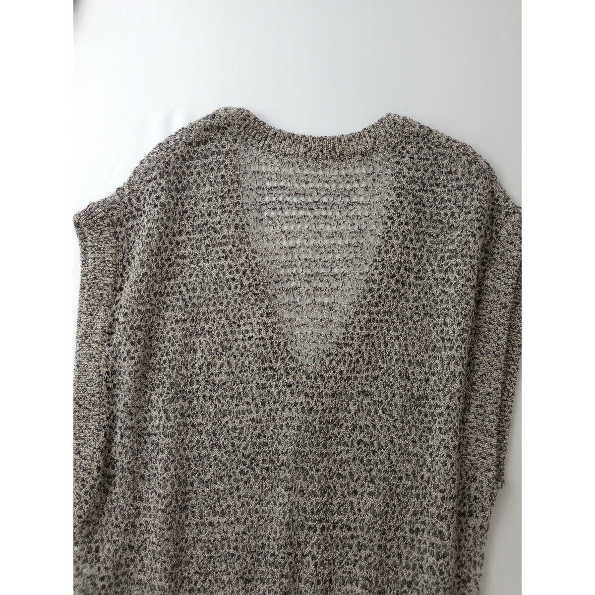 25SS RIM.ARK リムアーク Summer knit v neck tops サマーニット Vネック トップス ベスト 黒 ブラック アイボリー 38【中古】