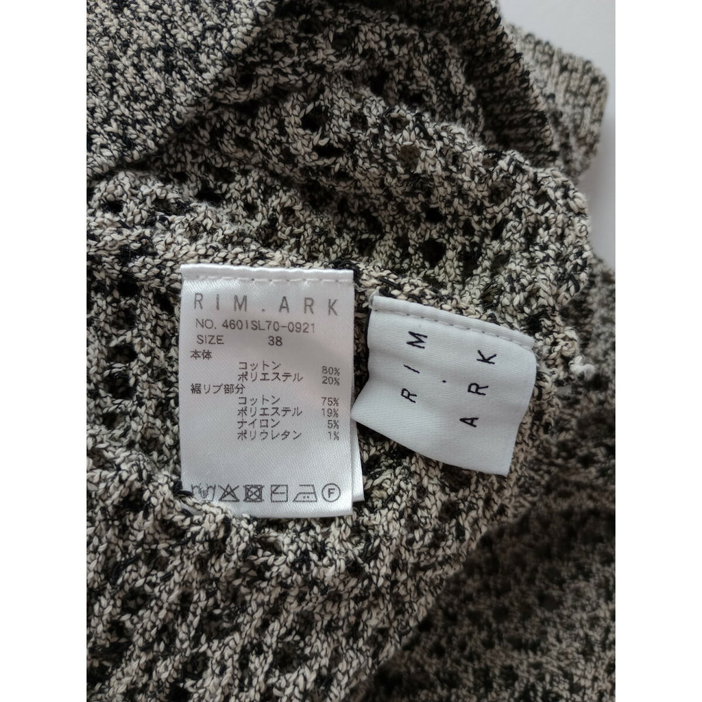 25SS RIM.ARK リムアーク Summer knit v neck tops サマーニット Vネック トップス ベスト 黒 ブラック アイボリー 38【中古】