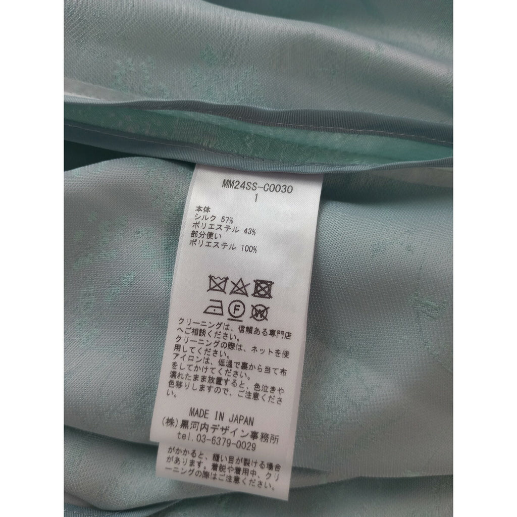 24SS Mame Kurogouchi マメ クロゴウチ Landscape Silk Jacquard coat ランドスケープ シルク 混 ジャガード コート 羽織 ブルー 1【中古】