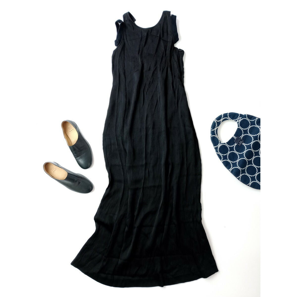 RIM.ARK リムアーク Brass brooch dress ブラース ブローチ ロング ワンピース ドレス 黒 ブラック 38【中古】