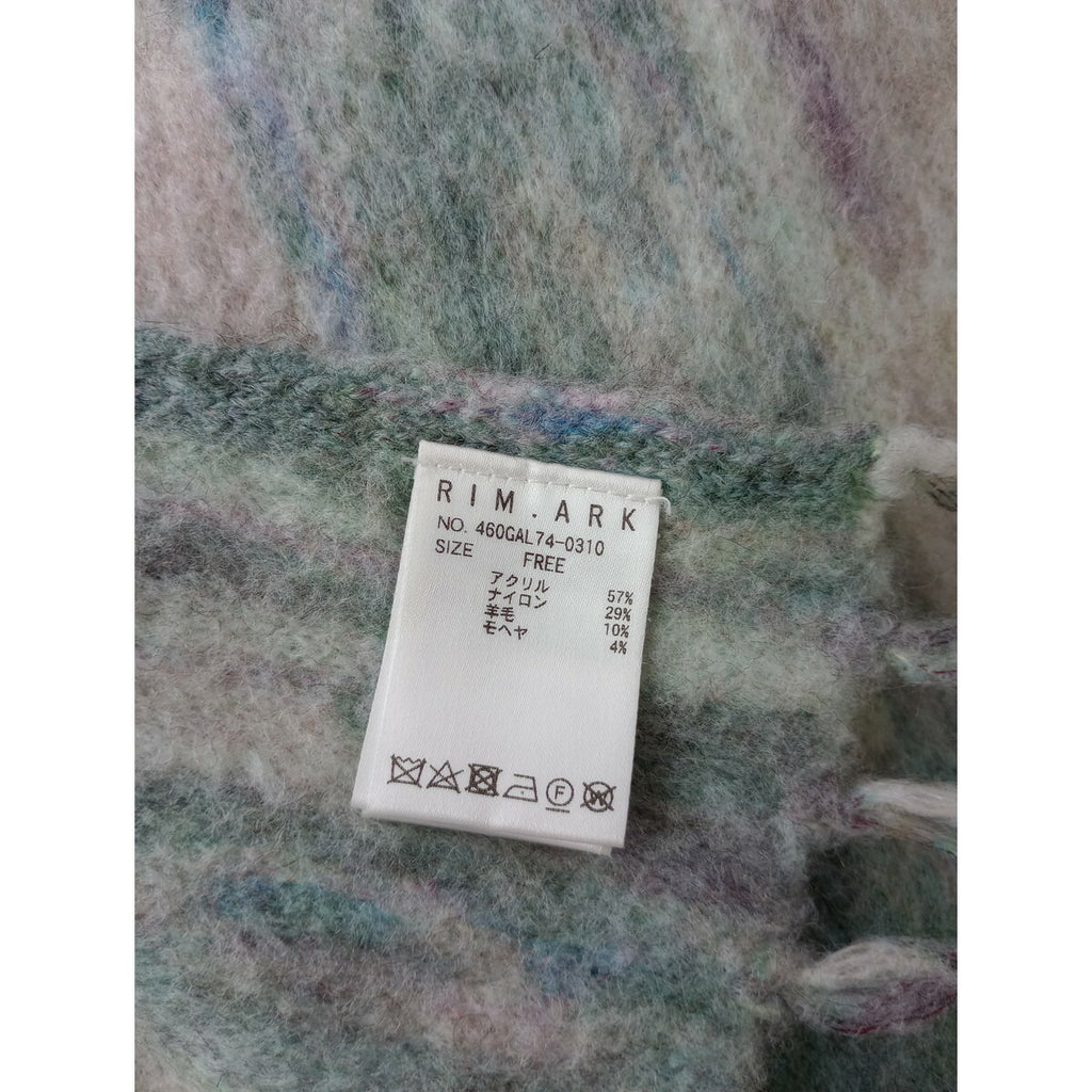 RIM.ARK リムアーク Water lilies jacquard stole ウォーター リリズ ジャカード ストール マフラー グリーン (3M＋2112)【中古】