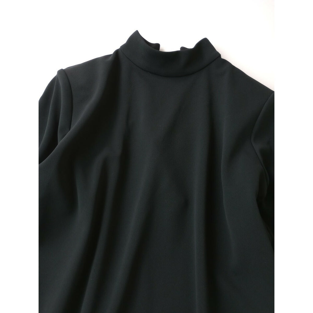 24AW RIM.ARK リムアーク Back v neck OP バックブイネック 半袖 ワンピース ロング ドレス 36 黒 ブラック 前後着 2WAY UVカット【中古】