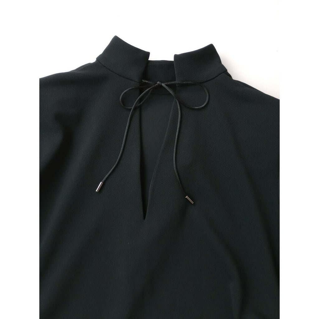 24AW RIM.ARK リムアーク Back v neck OP バックブイネック 半袖 ワンピース ロング ドレス 36 黒 ブラック 前後着 2WAY UVカット【中古】