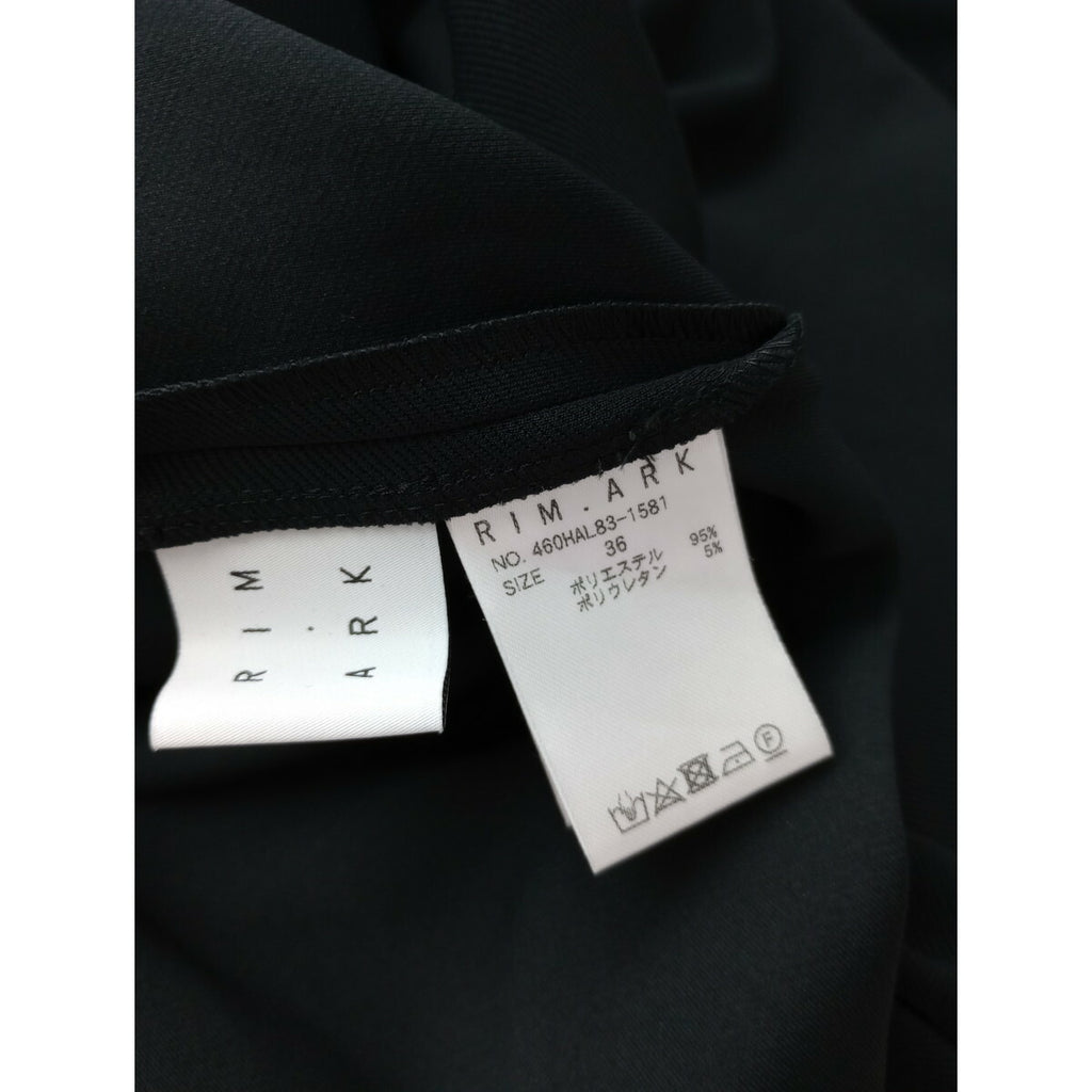 24AW RIM.ARK リムアーク Back v neck OP バックブイネック 半袖 ワンピース ロング ドレス 36 黒 ブラック 前後着 2WAY UVカット【中古】
