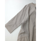 GALLERY SHILI ギャラリー シリ 着物 リメイク 総柄 シルク100% ノーカラー コート ライトベージュ パープル【中古】