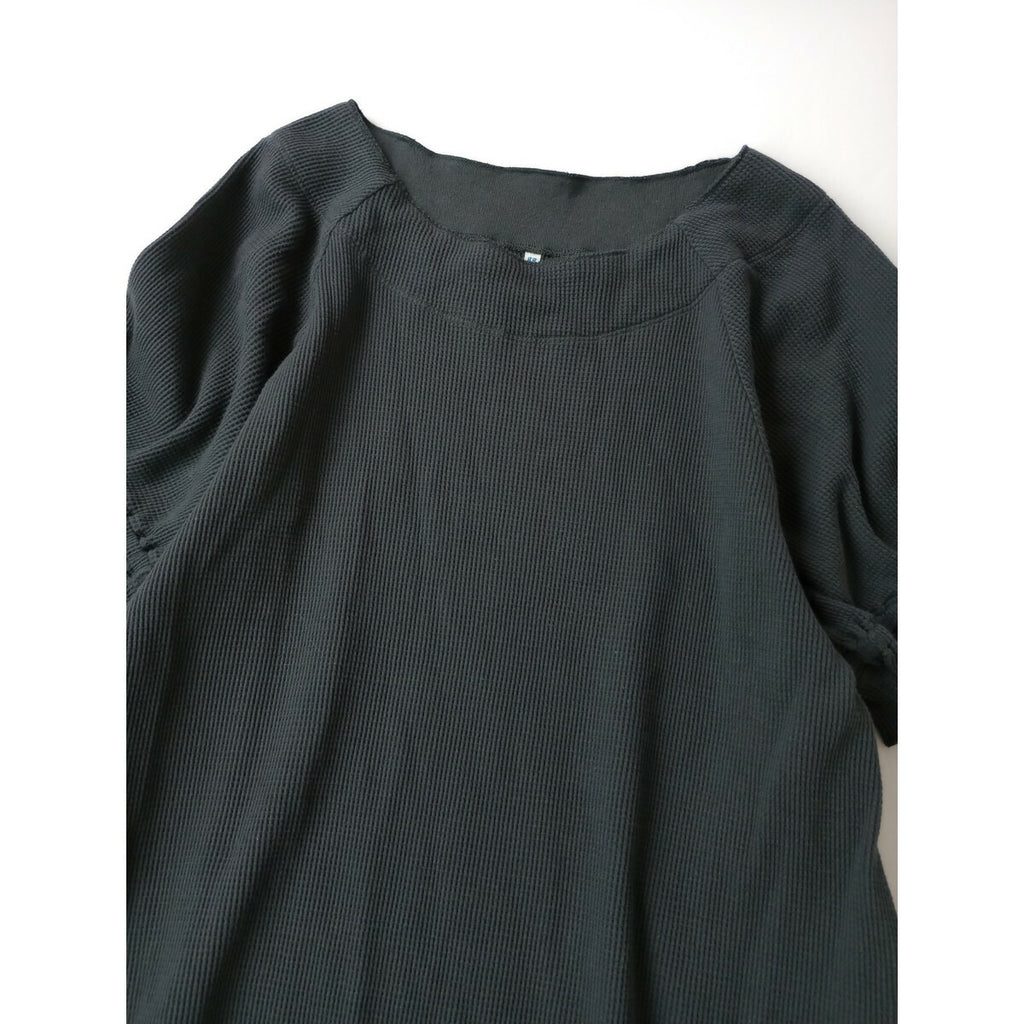 gasa grue ガサ グルー ワッフル ロング ワンピース 半袖 グレー【中古】