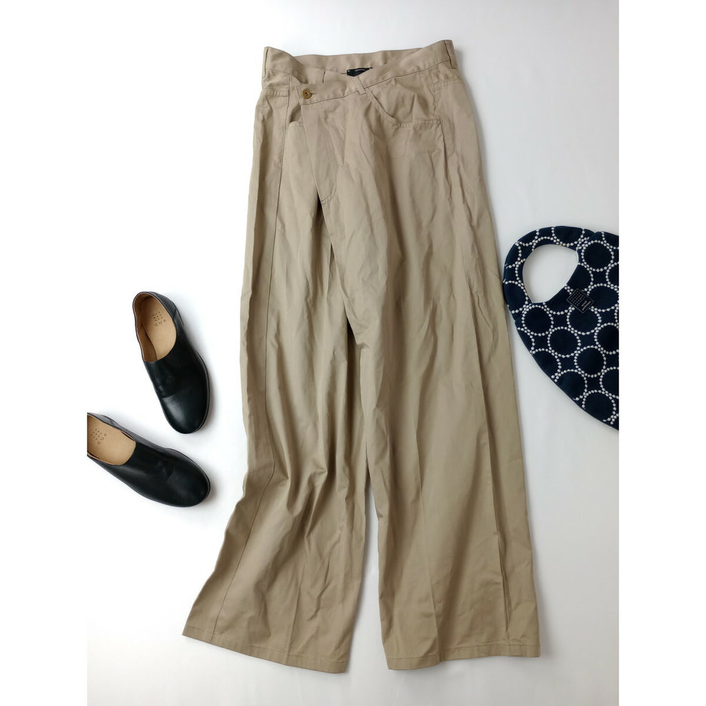 conte コンテ UNITED ARROWS ラップ チノ テーパードワイドパンツ ベージュ 38【中古】