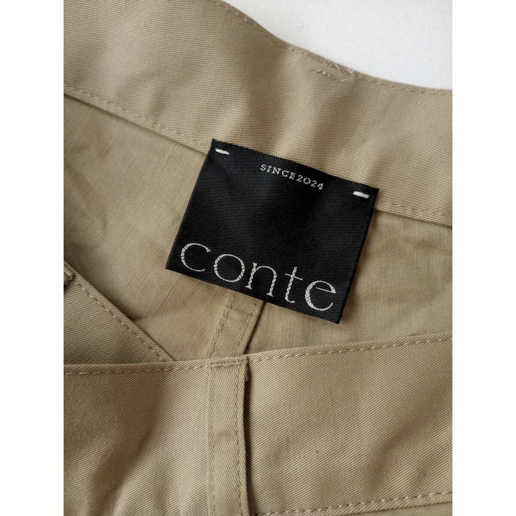 conte コンテ UNITED ARROWS ラップ チノ テーパードワイドパンツ ベージュ 38【中古】