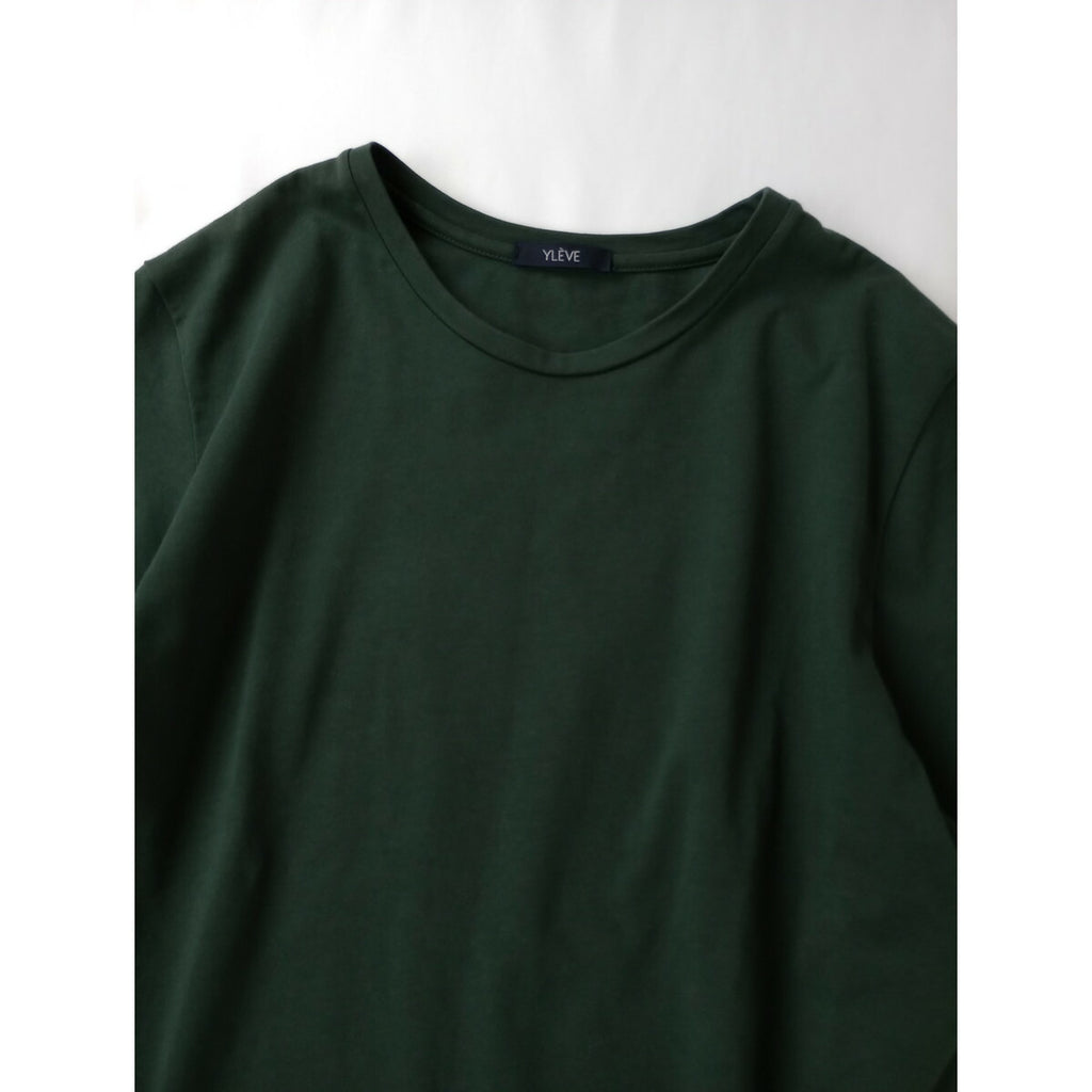 イレーヴ YLEVE コットン 綿 100％ Tシャツ 半袖 カットソー トップス グリーン 1【中古】