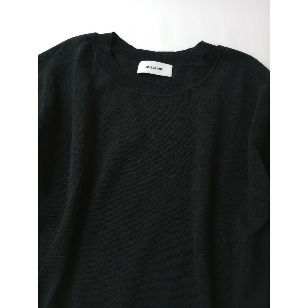 25SS MIESROHE ミースロエ シアー ワイド T ニット トップス 黒 ブラック【中古】