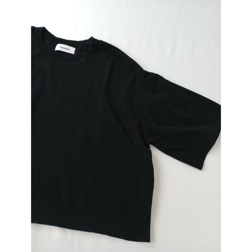 25SS MIESROHE ミースロエ シアー ワイド T ニット トップス 黒 ブラック【中古】