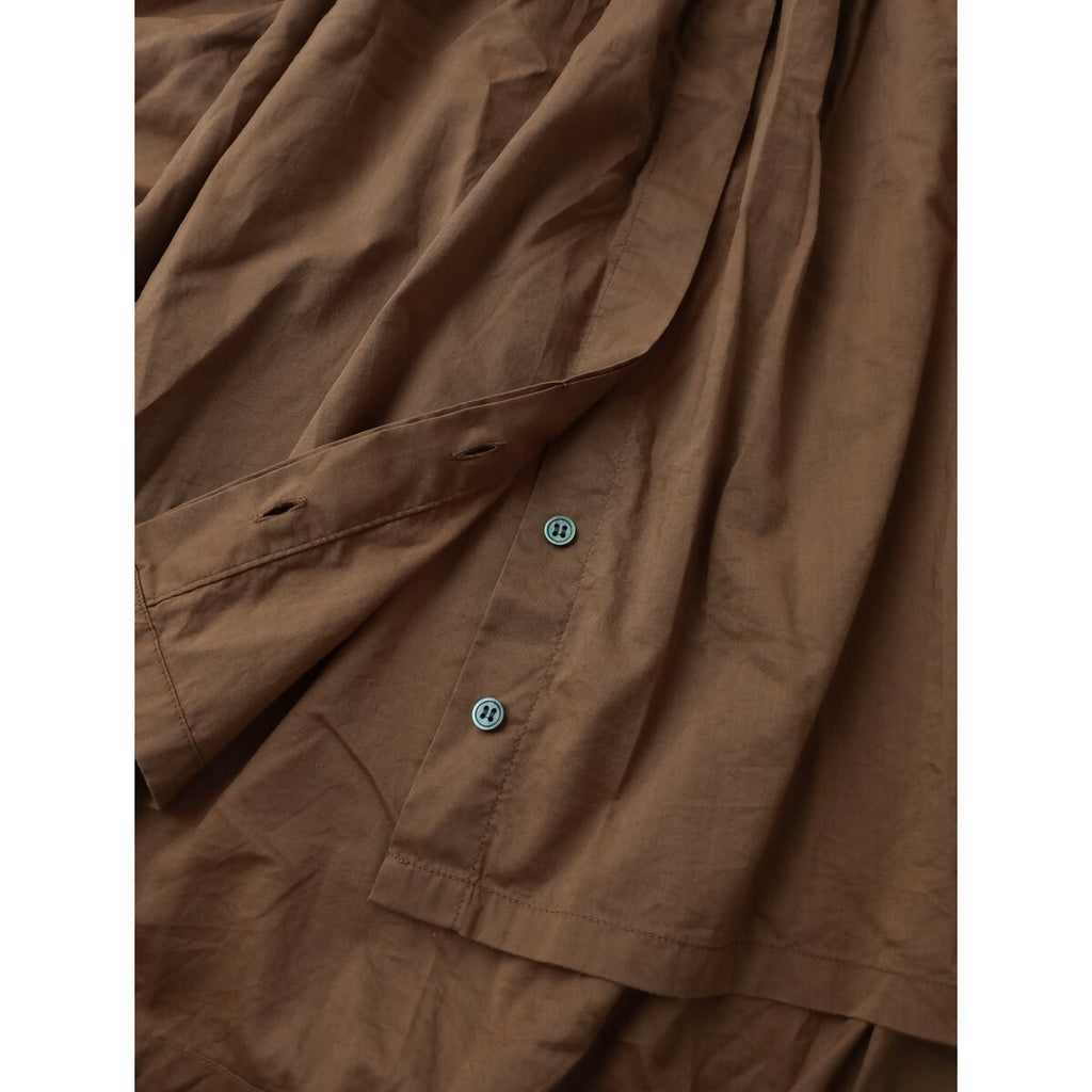 23SS atelier naruse アトリエナルセ cotton lyocell band-collar blouse ブラウス トップス ブラウン【中古】