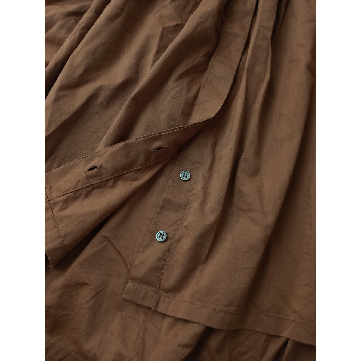 23SS atelier naruse アトリエナルセ cotton lyocell band-collar blouse ブラウス トップス ブラウン【中古】