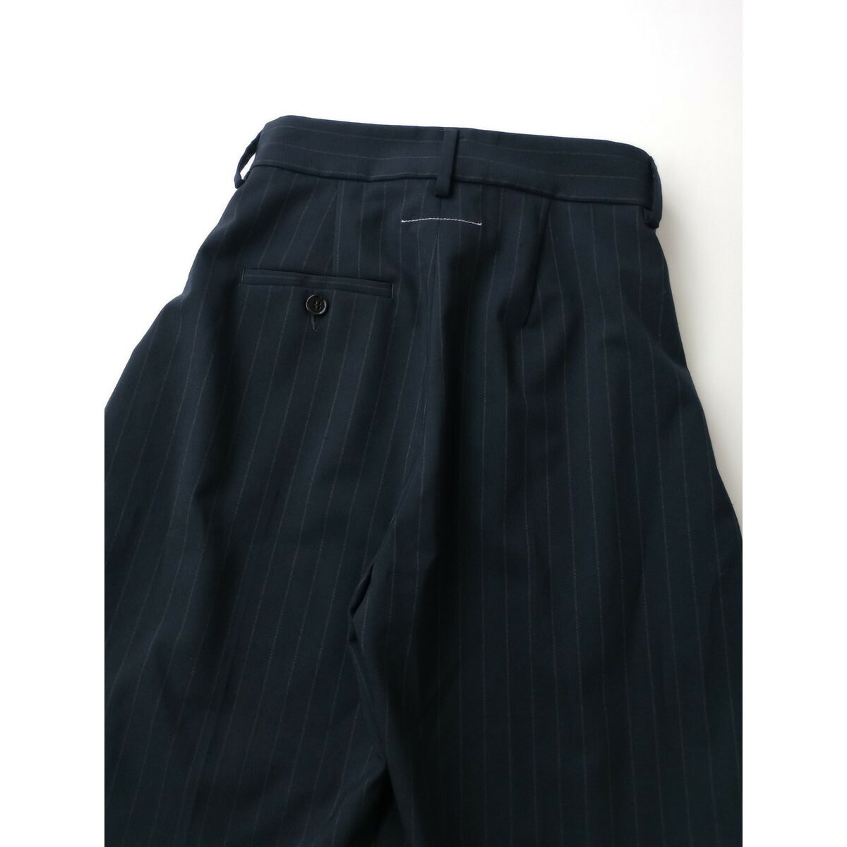 MM6 Maison Margiela マルタンマルジェラ トランスフォーマティブ ピン ストライプ トラウザーズ パンツ 黒に近いダークネイビー 38【中古】