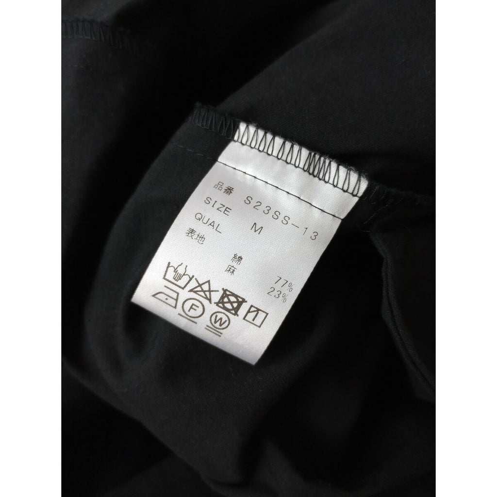 23SS SINME シンメ Uネック ワンピース コットン リネン ロング 黒 ブラック M【中古】