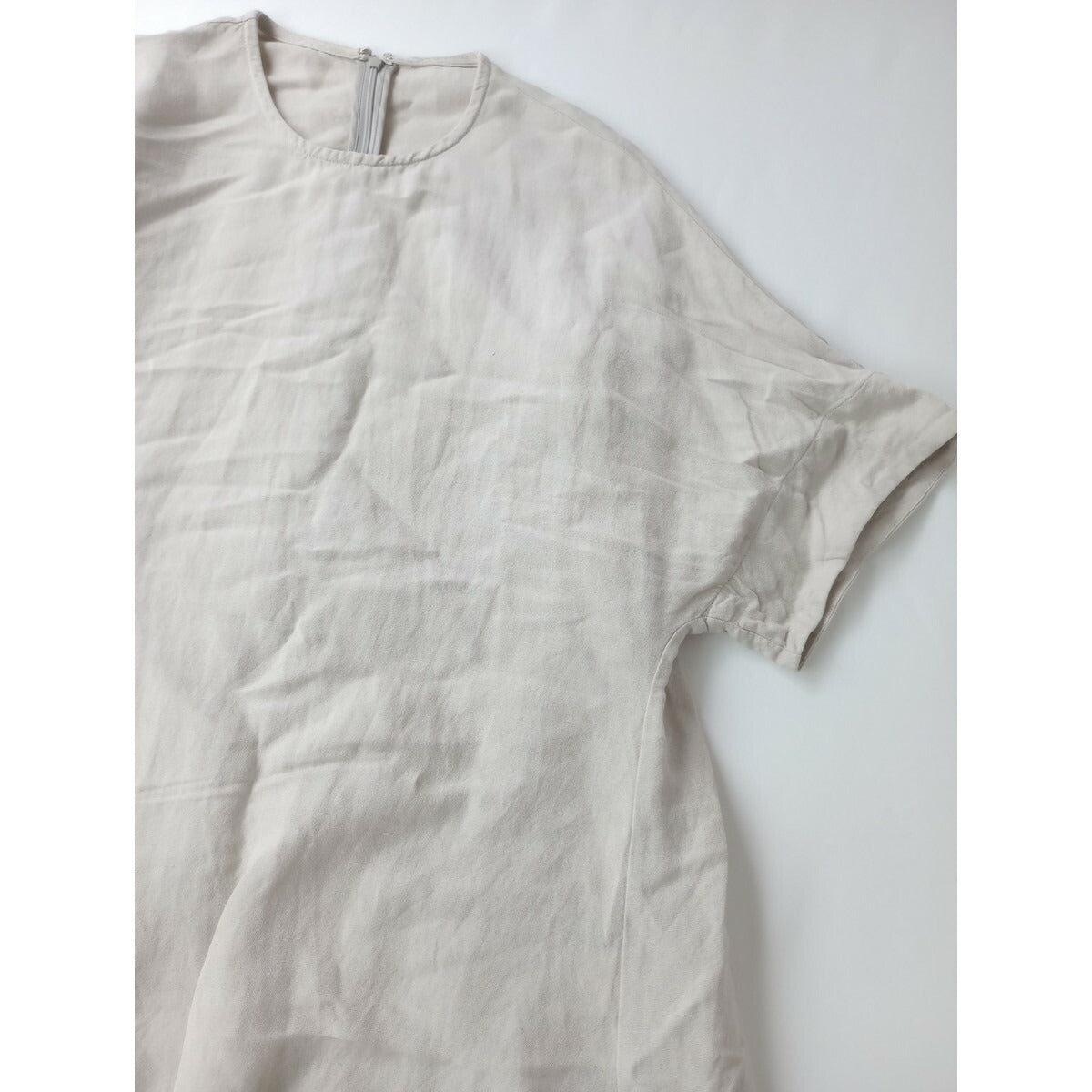 AP STUDIO エーピーストゥディオ アパルトモン レーヨン 半袖 リネン ミックス ワンピース ロング ライトベージュ 38【中古】