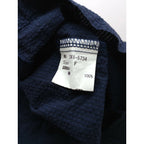 24SS homspun ホームスパン シア サッカー ストライプ　ノースリーブ ブラウス トップス ネイビー【中古】