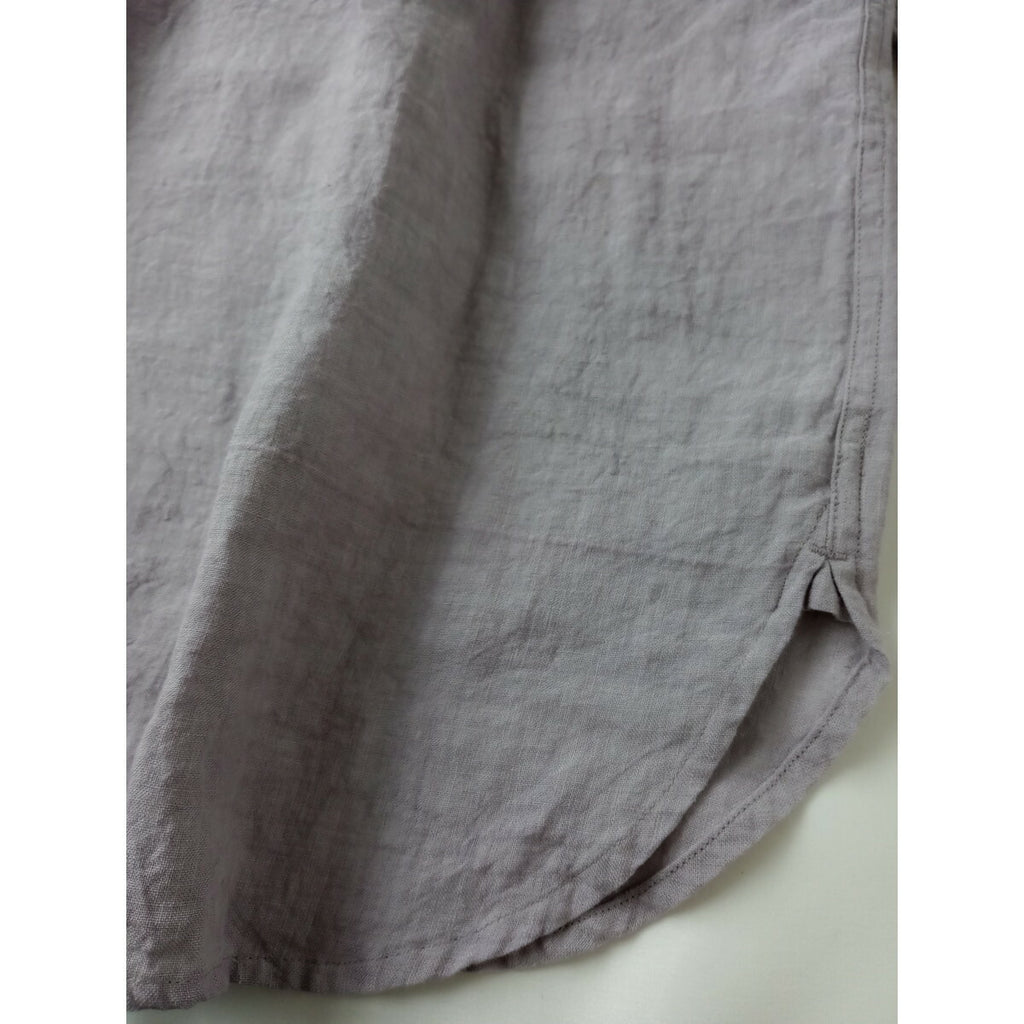 ARCHI アーキ LINEN SIDE OPEN SHIRT リネン 麻 100％ サイド オープン プルオーバー シャツ ブラウス トップス 長袖 パープル S【中古】