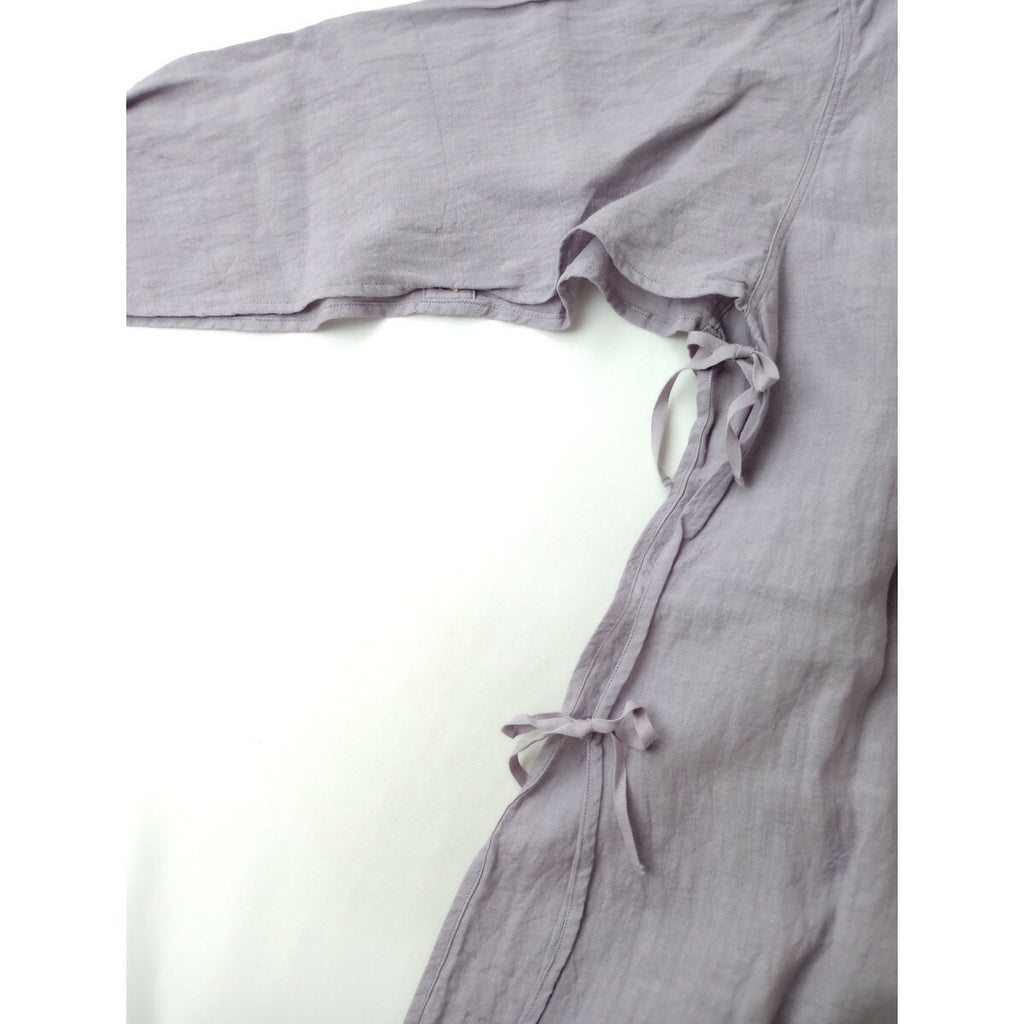 ARCHI アーキ LINEN SIDE OPEN SHIRT リネン 麻 100％ サイド オープン プルオーバー シャツ ブラウス トップス 長袖 パープル S【中古】