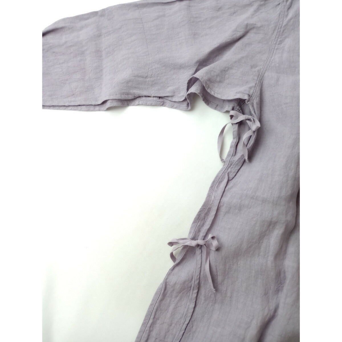 ARCHI アーキ LINEN SIDE OPEN SHIRT リネン 麻 100％ サイド オープン プルオーバー シャツ ブラウス トップス 長袖 パープル S【中古】
