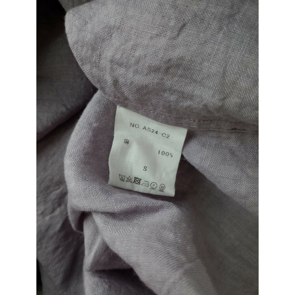 ARCHI アーキ LINEN SIDE OPEN SHIRT リネン 麻 100％ サイド オープン プルオーバー シャツ ブラウス トップス 長袖 パープル S【中古】