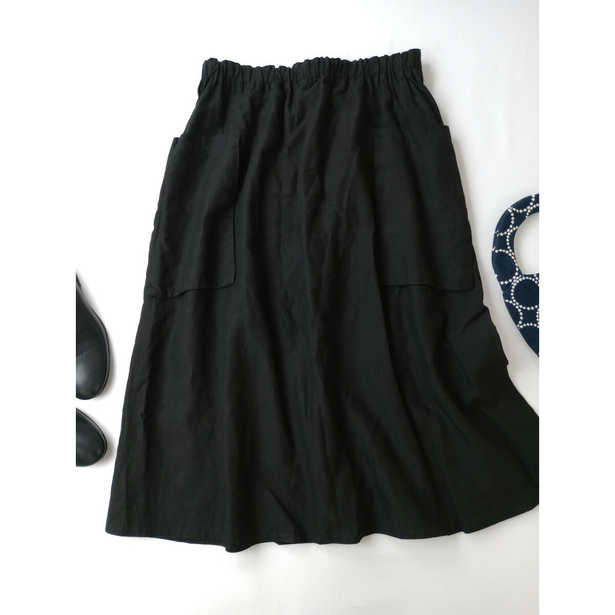 R&D.M.Co- オールドマンズテーラー GARMENT DYE POCKET SKIRT ロング スカート 黒 ブラック M【中古】