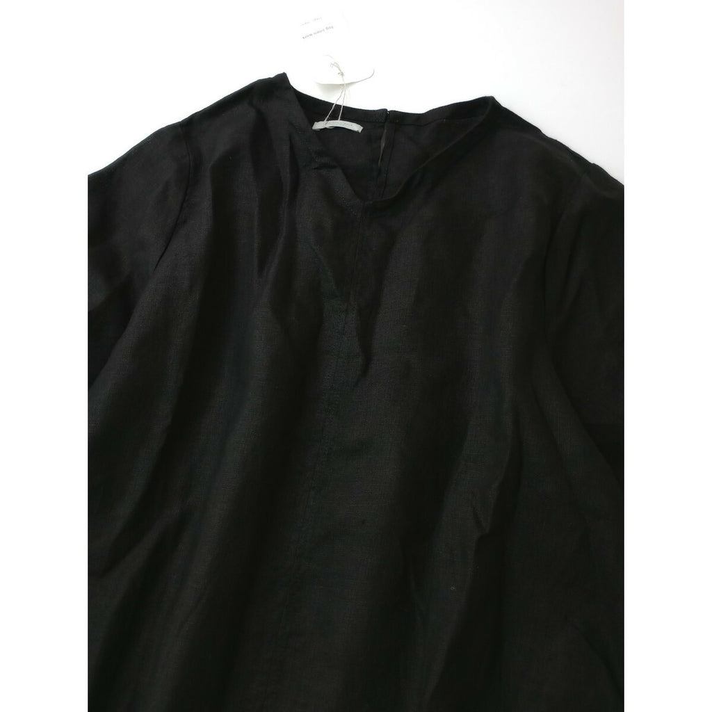 fog linen work フォグリネンワーク SAARA DRESS BLACK リトアニア リネン ロング ワンピース 黒 ブラック【中古】
