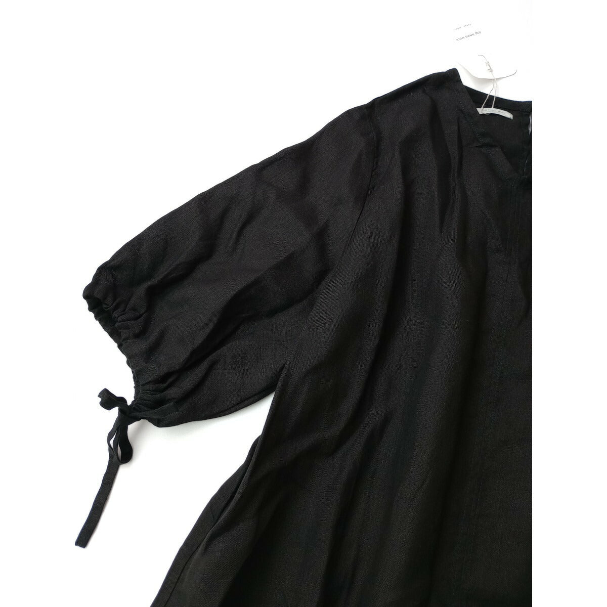 fog linen work フォグリネンワーク SAARA DRESS BLACK リトアニア リネン ロング ワンピース 黒 ブラック【中古】