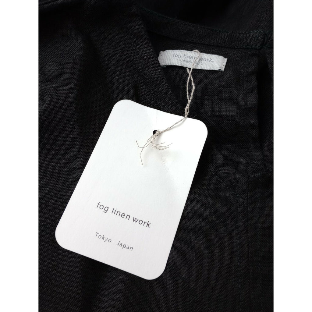 fog linen work フォグリネンワーク SAARA DRESS BLACK リトアニア リネン ロング ワンピース 黒 ブラック【中古】