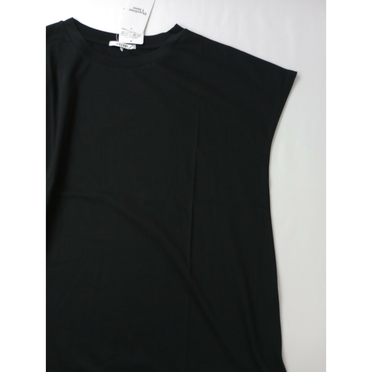 新品 25SS CELERI セルリ Deuxieme Classe ドゥーズィエムクラス CELERI フレンチスリーブ Tシャツ トップス カットソー 黒 ブラック