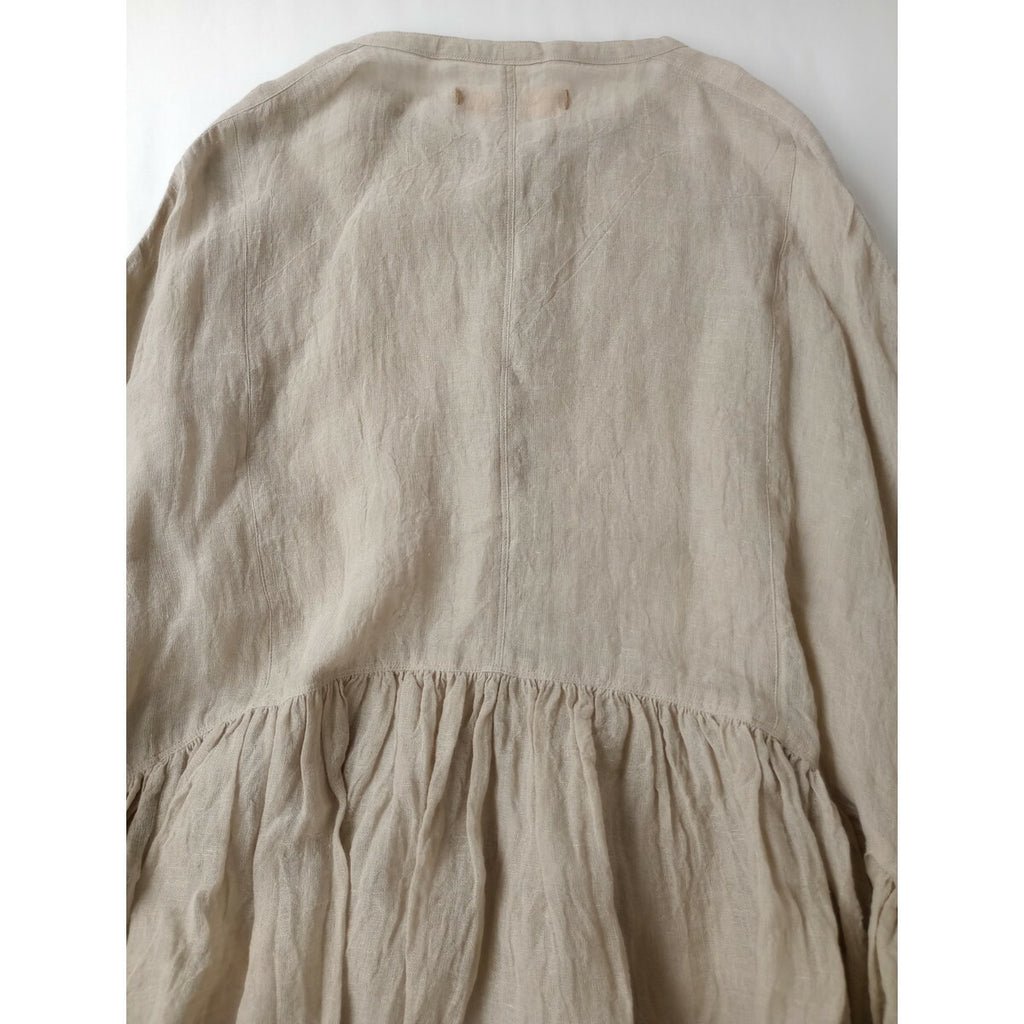 25SS suzuki takayuki スズキタカユキ jellyfish pullover リネン 麻 100％ プルオーバー ブラウス トップス ベージュ 生成り【中古】