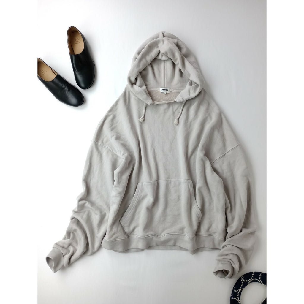 25SS ASHER アッシャー Plage プラージュ JNELLE フード フーディー スウェット トップス ライトグレー S【中古】