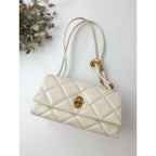 MARC JACOBS マークジェイコブス ザ キルテッド レザー デュアル バッグ ショルダー ミニ ライト ベージュ【中古】