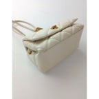 MARC JACOBS マークジェイコブス ザ キルテッド レザー デュアル バッグ ショルダー ミニ ライト ベージュ【中古】