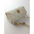 MARC JACOBS マークジェイコブス ザ キルテッド レザー デュアル バッグ ショルダー ミニ ライト ベージュ【中古】