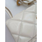MARC JACOBS マークジェイコブス ザ キルテッド レザー デュアル バッグ ショルダー ミニ ライト ベージュ【中古】