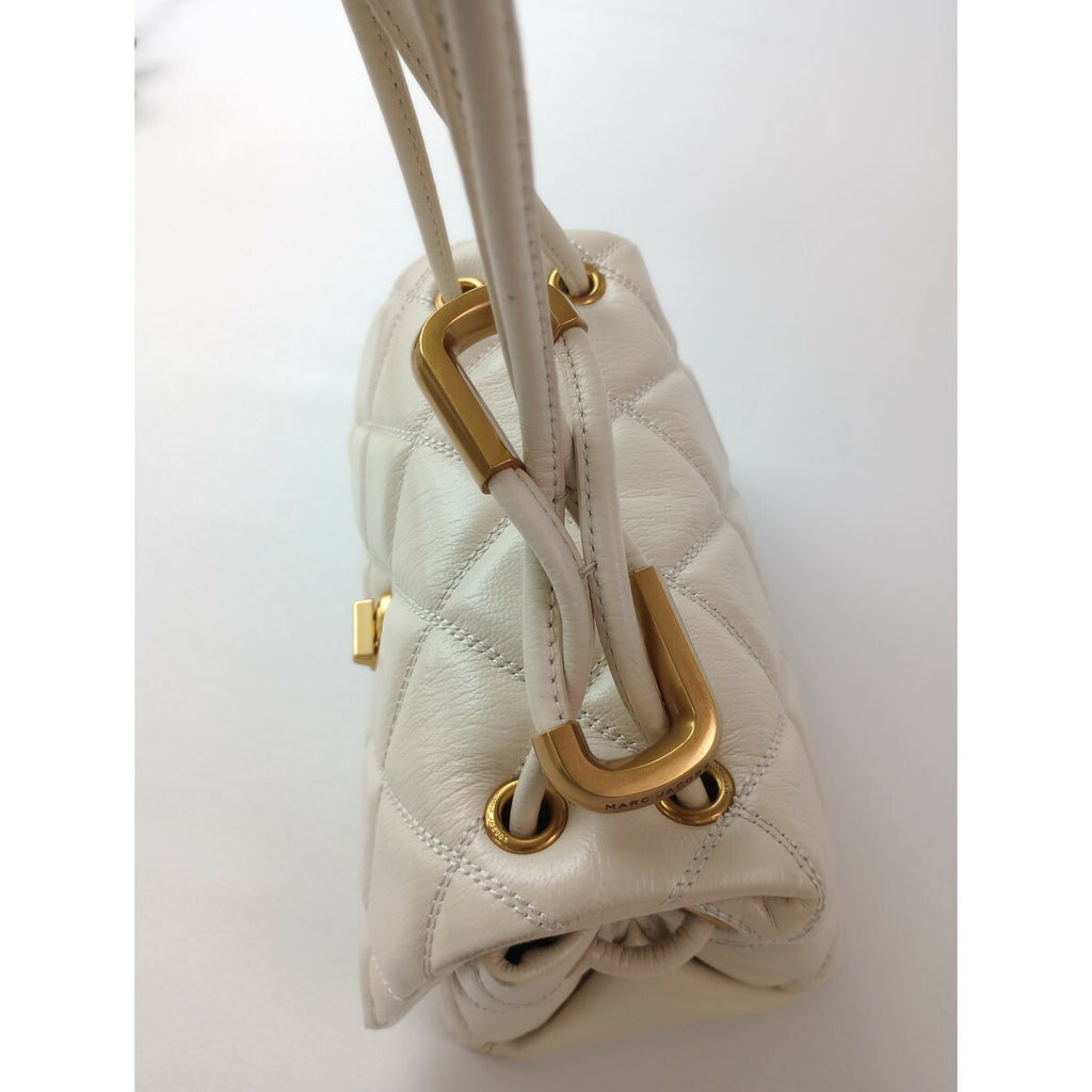 MARC JACOBS マークジェイコブス ザ キルテッド レザー デュアル バッグ ショルダー ミニ ライト ベージュ【中古】