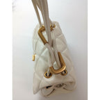 MARC JACOBS マークジェイコブス ザ キルテッド レザー デュアル バッグ ショルダー ミニ ライト ベージュ【中古】