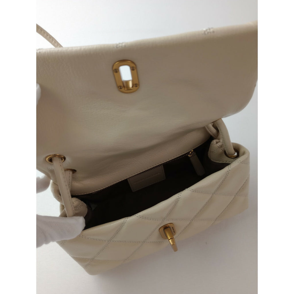MARC JACOBS マークジェイコブス ザ キルテッド レザー デュアル バッグ ショルダー ミニ ライト ベージュ【中古】