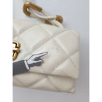 MARC JACOBS マークジェイコブス ザ キルテッド レザー デュアル バッグ ショルダー ミニ ライト ベージュ【中古】