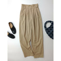 24AW CLANE クラネ ワイド ベルト タック パンツ ベージュコットン 1【中古】