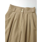 24AW CLANE クラネ ワイド ベルト タック パンツ ベージュコットン 1【中古】