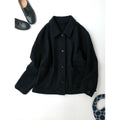 24AW MARGARET HOWELL マーガレットハウエル SOFT WOOL TWILL ウール 毛 100％ 長袖 ジャケット 黒 ブラック 1 (15M＋0516)【中古】