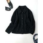 24AW MARGARET HOWELL マーガレットハウエル SOFT WOOL TWILL ウール 毛 100％ 長袖 ジャケット 黒 ブラック 1 (15M＋0516)【中古】