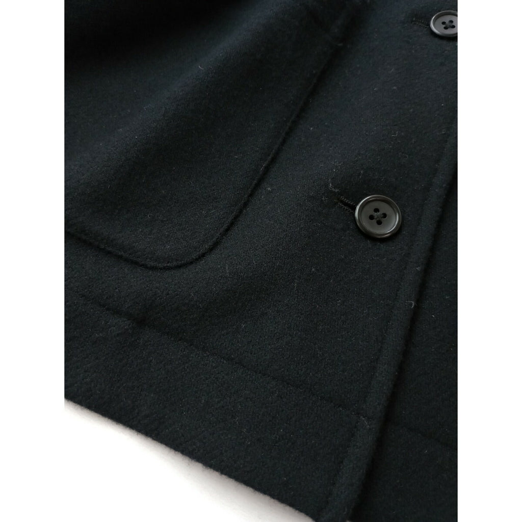 24AW MARGARET HOWELL マーガレットハウエル SOFT WOOL TWILL ウール 毛 100％ 長袖 ジャケット 黒 ブラック 1 (15M＋0516)【中古】