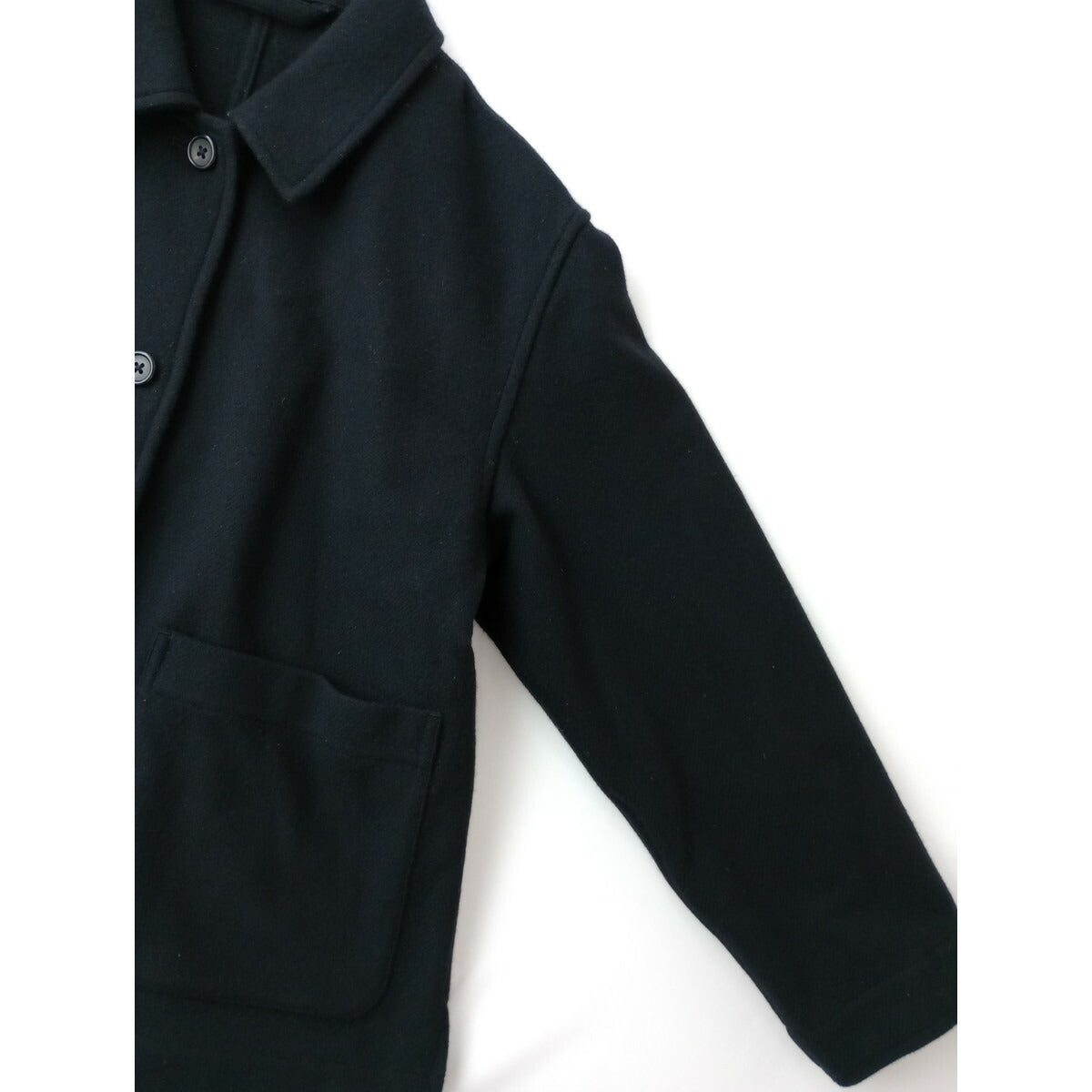 24AW MARGARET HOWELL マーガレットハウエル SOFT WOOL TWILL ウール 毛 100％ 長袖 ジャケット 黒 ブラック 1 (15M＋0516)【中古】