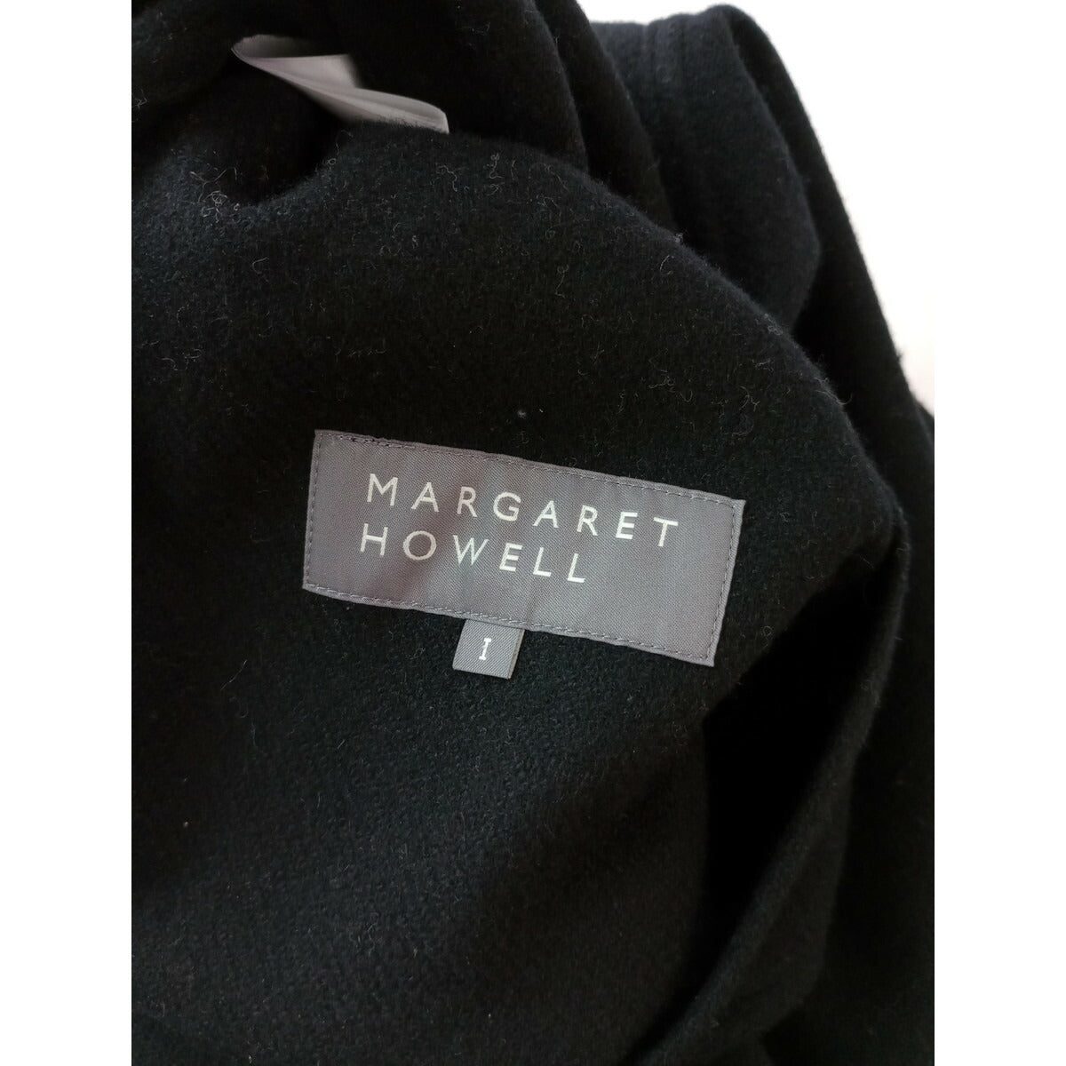 24AW MARGARET HOWELL マーガレットハウエル SOFT WOOL TWILL ウール 毛 100％ 長袖 ジャケット 黒 ブラック 1 (15M＋0516)【中古】