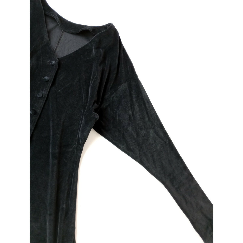 MUUET ミュエット ベロア スカート カーディガン トップス セットアップ 黒 ブラック (5M＋2643)【中古】