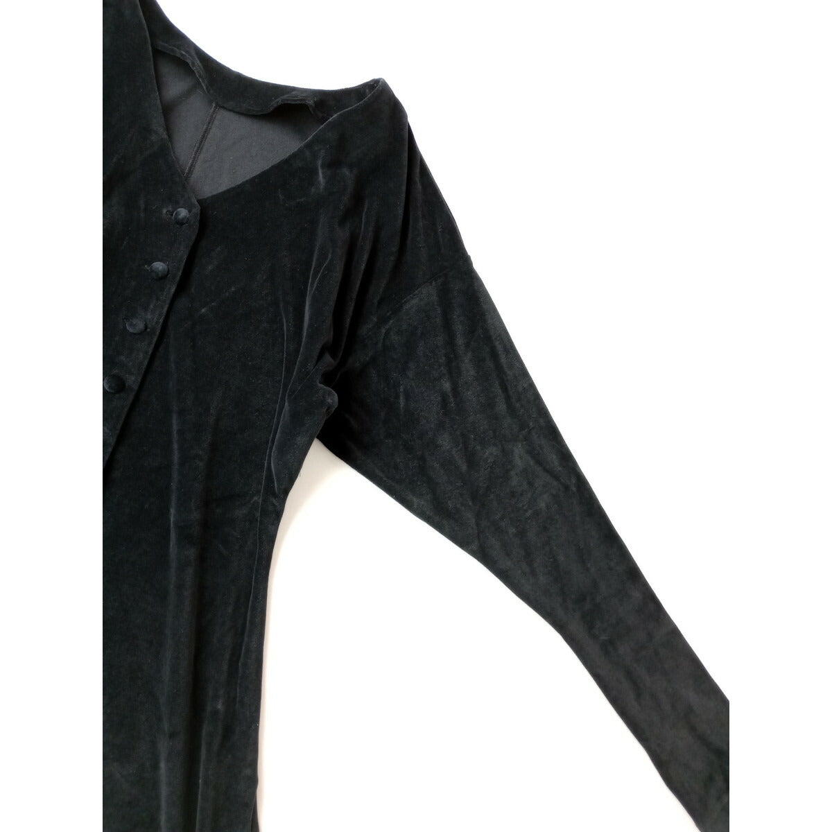 MUUET ミュエット ベロア スカート カーディガン トップス セットアップ 黒 ブラック (5M＋2643)【中古】